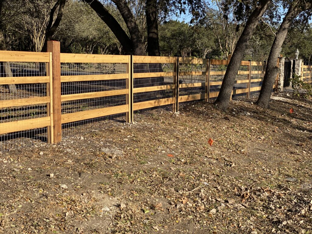 wood paddock fence
